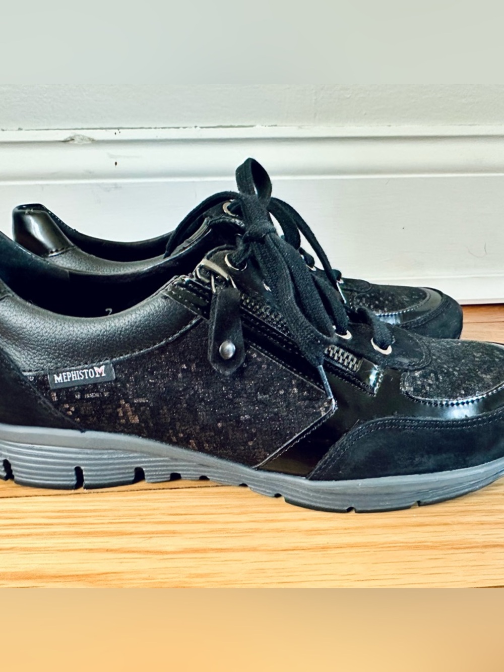 Mephisto Ylona Leather Side Zip Oxford Sneakers - Picture 5 of 10